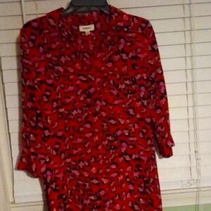 L'AGENCE Shirt dress Red Leopard (no belt)